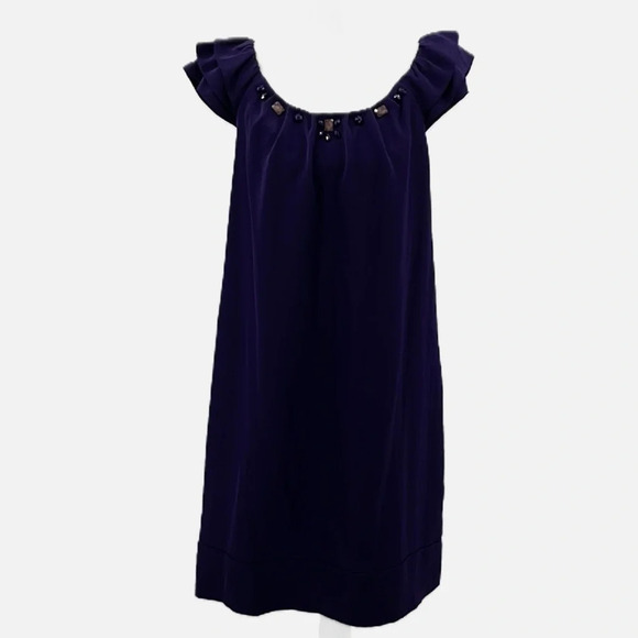 Dress Barn Embellished & Layered Cap Sleeve Shift Dress in Purple - Size 14 - Picture 1 of 7